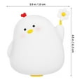 thumbnail image 2 of Minkissy 1Set Chick Nightlight Bedside Table Lamp Silicone White 4.5x3.9x3.9in For Camping, 2 of 8