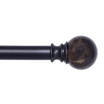 Kenney® Marble Ball 1" Value Decorative Window Curtain Rod, 30-84", Black
