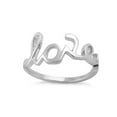 thumbnail image 3 of 925 Sterling Silver Oxidized Platinum Plated Love Stackable Women Valentines Day Gifts Ring, 3 of 4
