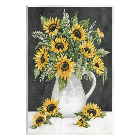 Stupell Industries Country Sunflowers Vase Blossom Petals Graphic Art Unframed Art Print Wall Art, Design by Cindy Jacobs