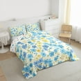 thumbnail image 3 of Homewish Kawaii Rustic Flower Full Size Comforter Sets,Rustic Farmhouse Cabin Bedding Comforter Set,Yellow Blue Bedding Sets For Girl,Microfiber Bedroom Decor Reversible,3 Pieces, 3 of 8