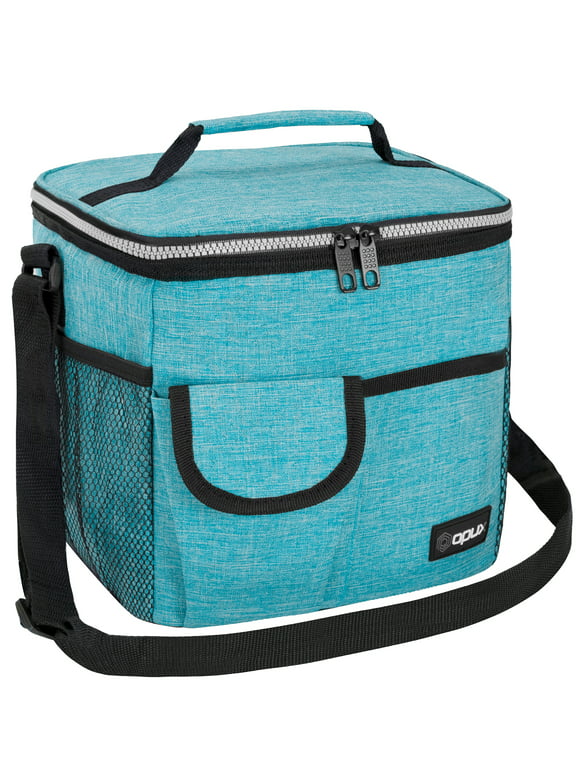 OPUX Large Insulated Lunch Bag for Men Women, Leakproof Thermal Lunch Box Work School, Soft Lunch Cooler Tote Bag with Shoulder Strap for Adult Kid, Boy, Girl, Reusable Lunch Pail, Turquoise Blue