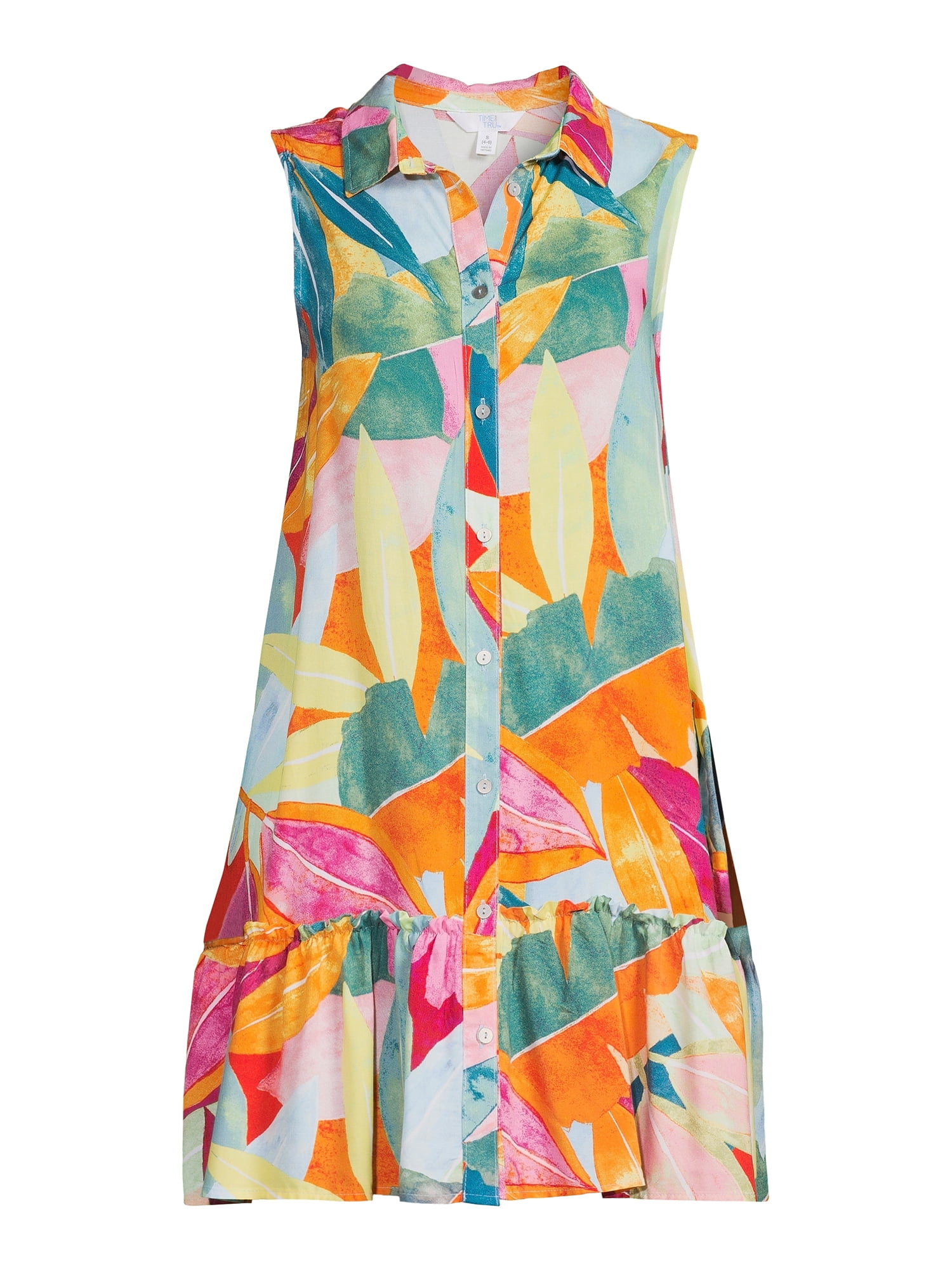 Time and Tru Women's Sleeveless Shirt Dress