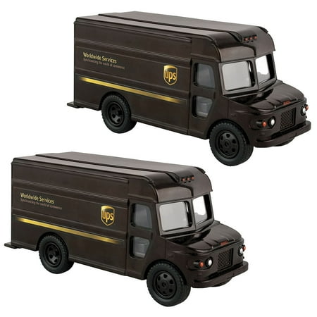 Parcel Van - (Set/2) UPS Pull Back Action Package United Parcel Truck Measures 5.5