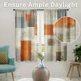 thumbnail image 3 of Orange Kitchen Curtains 63 Inch Length Abstract Window Curtains Over Sink Set of 2, Brown Beige Contemporary Curtain for Bedroom Living Room, Modern Kitchen Decor 42x63 Inch, 3 of 6