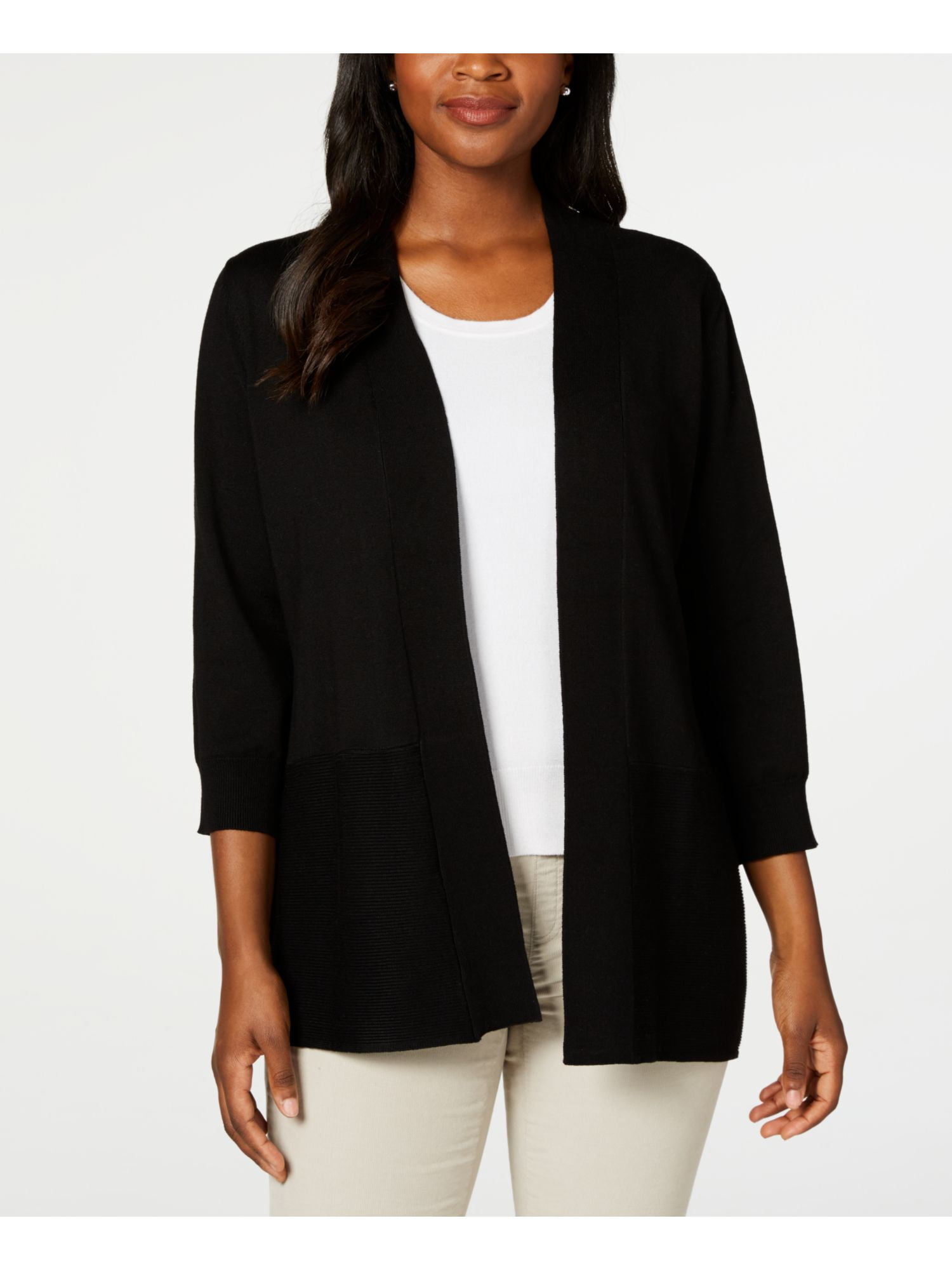Black 3 4 Sleeve Cardigan