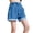 Blue, variant on Girls Summer Denim Shorts Casual Elasitc Waist Wide Leg Short Pants kids Vintage Shorts With Pockets