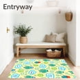 thumbnail image 3 of ODIKA 8'x10' Machine Washable Non-Slip Area Rug, Sunny Desert Doodle with Cute Cartoon Cacti and Swirling Cloud High Traffic Rug, Yellow, 721909, 3 of 7