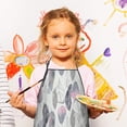 thumbnail image 2 of Pink and Grey Watercolor Feather Pattern Kids Aprons for Girls and Boys,Adjustable Neck Strap Toddler Aprons for Kids Cooking Baking, 2 of 6