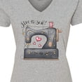 thumbnail image 4 of Inktastic Love to Sew Sewing Machine Women's V-Neck T-Shirt, 4 of 5