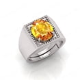 thumbnail image 3 of Shree Jewelrs Original Certified Natural Yellow Sapphire (Pukhraj) Ring - 10.00 Ratti Certified Handcrafted Ring Jupiter Ring, PANCHDHATU Silver Plated Ring for Men and Women, 3 of 5