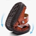 thumbnail image 6 of Roman Sandals for Men, Mens Leather Sandals, Fisherman Sandals for Men, Slip On Sandals for Men, Athletic Sandals for Men, Men's Leather Hollow Athletic Sandals Slip-On Roman Casual Shoes, Brown 9, 6 of 9