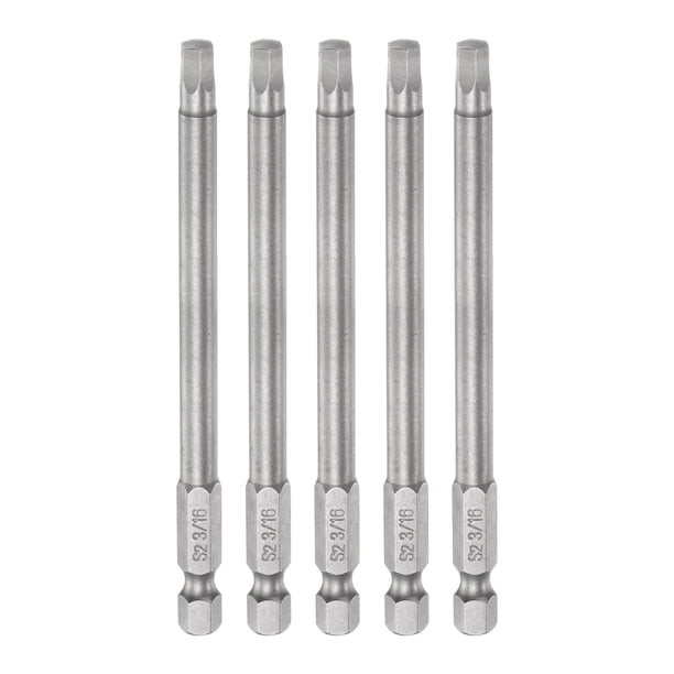 5uds 3/16 Hexagonal Destornillador Taladro SAE 1/4 Longitud Magnético S2 Acero Unique Bargains