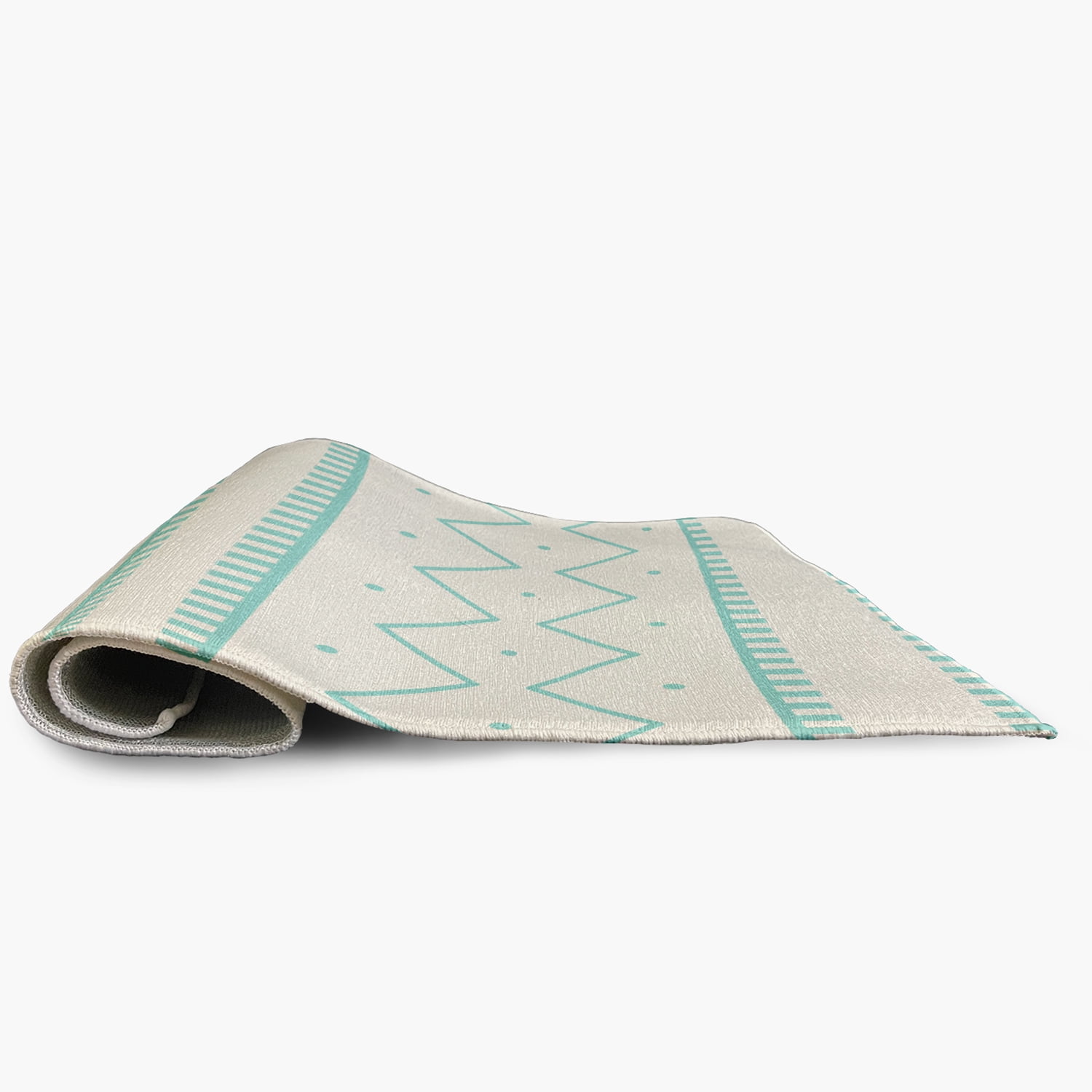 Simply Daisy 5' x 7' Light Blue Mudcloth Spring Chenille Indoor/Outdoor Rug