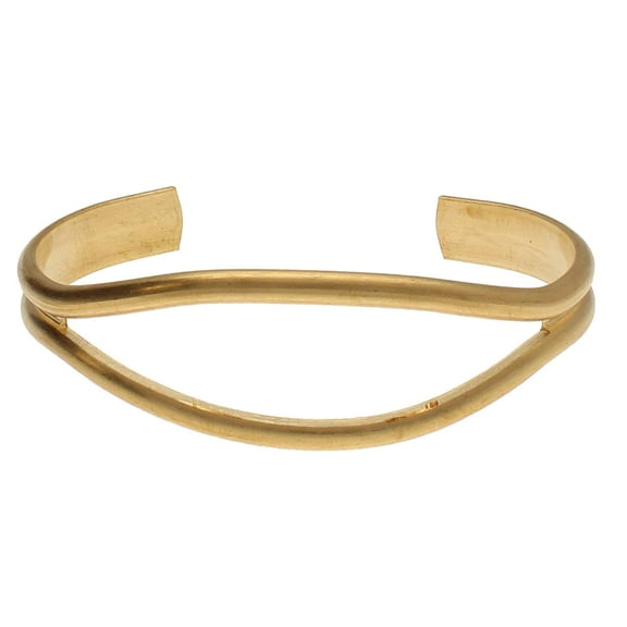 The Beadsmith Bracelet Cuff – Made of Raw Brass – Adjustable, Open Bangle for Men and Women – Eye Outline Style.75-Inch Wide – Minimalist Design Jewelry – Can Be DIY Custom Designed