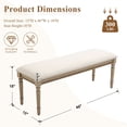 thumbnail image 2 of Dayalane 46'' French Country Wooden Entryway Bench, Linen Upholstered Entryway Shoe Rack Bench with Nailhead Trim for Kitchen Bedroom Indoor and Hallway, Beige, 2 of 11