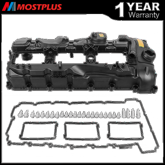 Black Engine Valve Cover With Gasket For BMW 335i 640i 740i X3 X5 X6 135i 3.0L Fits select: 2011-2014 BMW 535