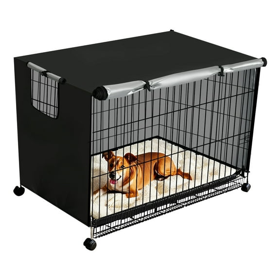 Dog Crate Cover Oxford Cloth Dog Cage Cover Waterproof Dog Kennel Cover Windproof Dog Kennel Cage Cover Pet Kennel Cover with Breathable Window for Dog Cage Wire Pet Crates
