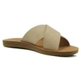 thumbnail image 2 of Soda Shoes Women Sandals Crisscross Band Strap Casual Slides REFLECT-S Beige Camel Blond 6.5, 2 of 5