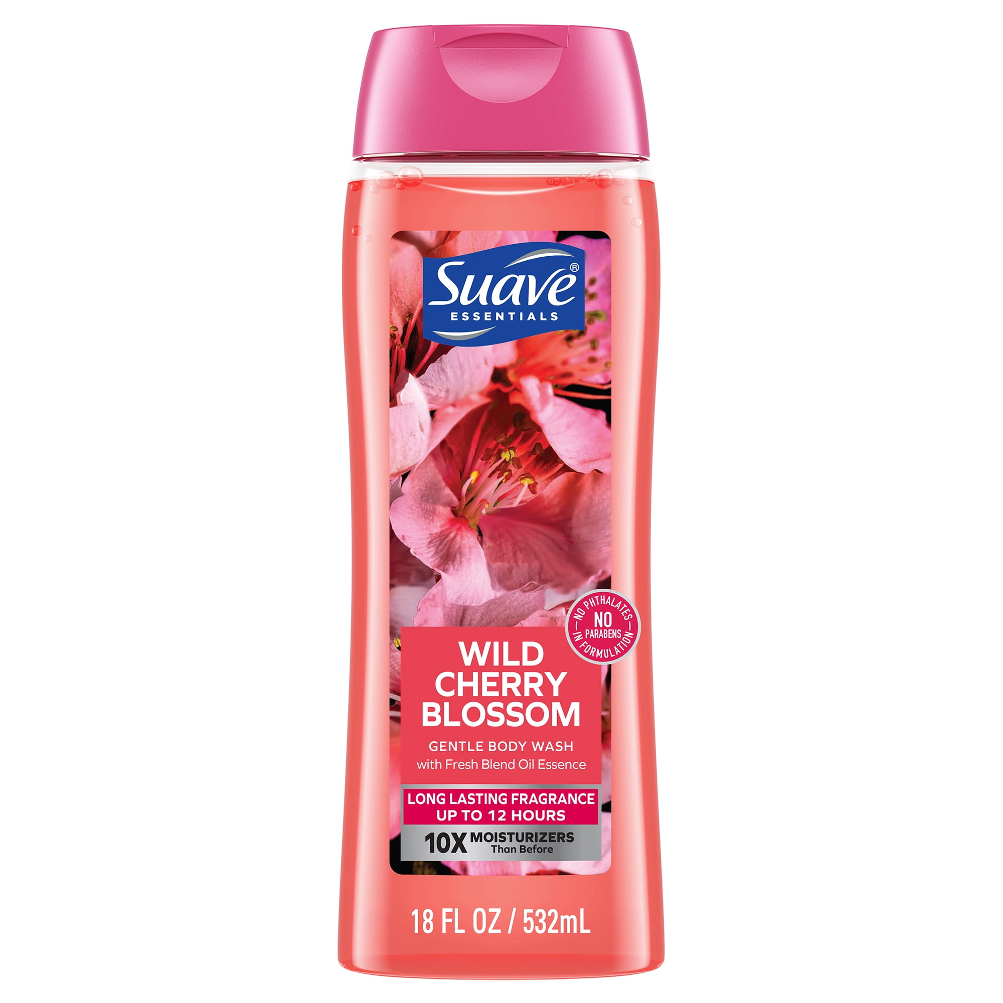 (6 pack) Suave Essentials Gentle Body Wash, Wild Cherry Blossom. 18 oz