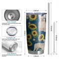 thumbnail image 6 of 20 Oz French Bulldog Sunflowers Floral Coffee Tumbler Double Wall Insulated Stainless Steel Water Bottle | Metal Reusable Thermoses Flask with Cup Cap | Leak & Sweat Proof with Anti-Dust Lid, 6 of 7