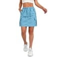 thumbnail image 2 of Cargo Skirts for Women Drawstring Elastic High Waist Mini Skirts Quick Dry Lightweight Causal Skirts with Multi Pockets, L, 2 of 8