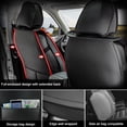 thumbnail image 5 of Ikon Motorsports Full Set Seat Covers Compatible with 2008-2023 Toyota Tundra Double & CrewMax Cab Pickup PU Leather Front Back Seat Cover Cushion Protectors - Black, 5 of 7