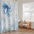 thumbnail image 6 of Retro Oceans Shower Curtains for Bathroom, Watercolor Beige Blue Octopus Starfish Seaweed Washable Fabric Shower Curtain with Hooks Waterproof Bathroom Decor Sets, 66 x 72 Inches, 6 of 9