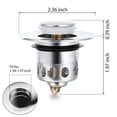 thumbnail image 2 of Luxtrada Waterproof Bathroom Sink Plug Stopper Wash Basin Core Bounce Pop Up Drain Filter for 1.39-1.57 Inches Drain Hole, 2 of 8
