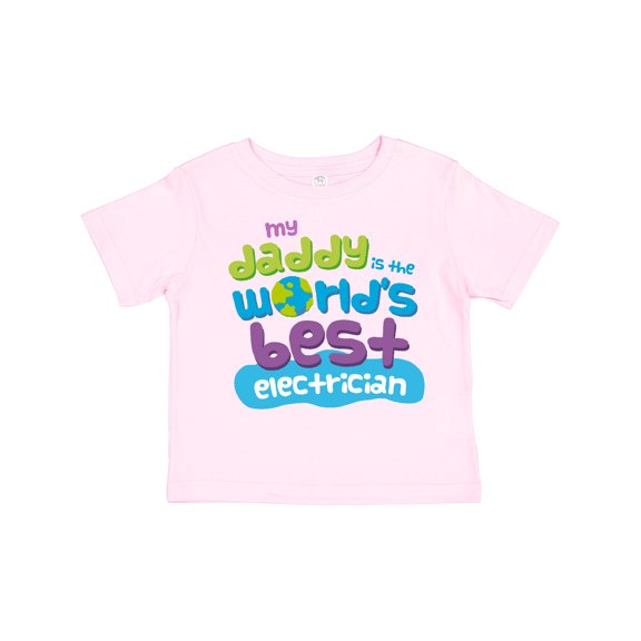 Inktastic Worlds Best Electrician Daddy Boys or Girls Toddler T-Shirt