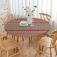 thumbnail image 3 of Boho Red Striped Ethnic Pattern Round Fitted Tablecloth with Elastic Edge,Dining Table Cover Waterproof,Outdoor Round Tablecloth for Camping,Dining,Indoor and Outdoor, 3 of 7