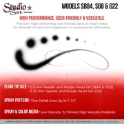 New 6 DUAL-ACTION AIRBRUSH SET-Gravity Siphon Side Feed