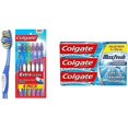 thumbnail image 1 of Colgate Extra Clean Toothbrush, Full Head, Soft (6 Count) + Colgate MaxFresh Whitening Fluoride Gel Toothpaste, Cool Mint, 150 Milliliters, 3 Count, 1 of 1