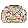 thumbnail image 7 of YFYANG 2 Piece Women's Portable Makeup Bags, Retro Abstract Lines Clutch Travel Toilet Bags Cosmetic Organizer, 7 of 7