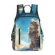 thumbnail image 1 of Disketp Blue Sky Winged Cat Mochila Ligera e Impermeable, Mochila de Día Resistente para Viajes, Senderismo y Uso Diario para Hombre y Mujer, 1 of 7