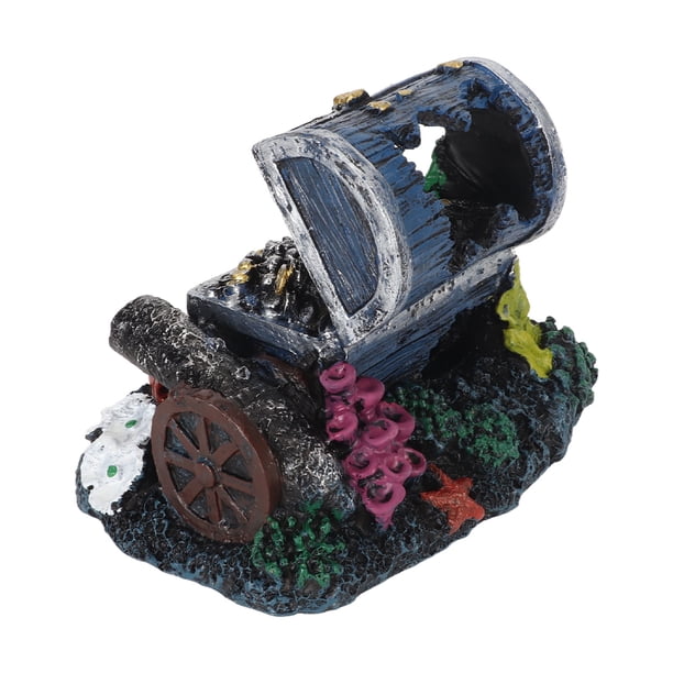 Cofre del Tesoro del Acuario Ornamento del Cofre del Tesoro Escondite de Resina para la Decoración del Tanque de Peces Ornamento del Paisaje para el Tanque de Agua Salada ANGGREK Otros