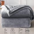 Astarin Gray Fleece Throw Blanket for Couch Lightweight Plush Fuzzy Cozy Soft Blankets and