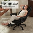 thumbnail image 3 of Ninecer Reclining Office Chair with Footrest 400LBS High Back PU Leather Swivel Executive Computer Chair Adjustable Height Ergonomic Desk Chair for Home Office Black, 3 of 9
