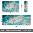 thumbnail image 2 of Marble Kitchen Rugs Abstract Blue Jade Texture Gold Ombre Modern Ink Art Decor Kitchen Floor Mat Cushioned Memory Foam Padded PVC Leather Heavy Duty Comfort Standing Runner Rugs, 2 of 6