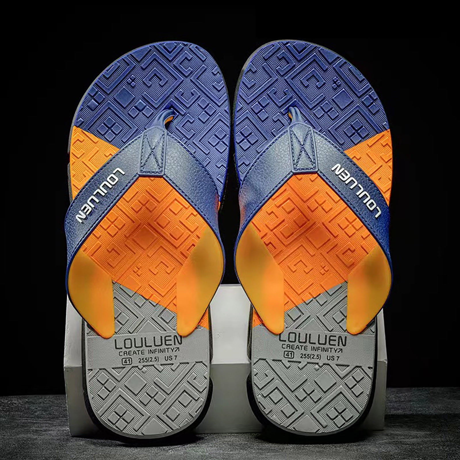 Men\'s Coastal Blue Resistant Flip Flops Arch Support Comfort Beach Sandal Shoes Men main image 3