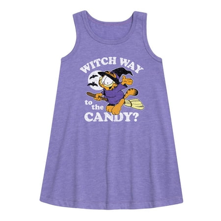 

Garfield - Witch Way To The Candy - Toddler and Youth Girls A-line Dress