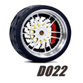 thumbnail image 1 of Carlomo Roues 1/64 pour Modèle de Voiture D-Class 2 Ensemble de Détail en Alliage Pièces de Réparation avec Pneus en Caoutchouc Disques de Frein Passe-Temps Adultes D022, 1 of 6