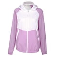 thumbnail image 2 of Karymi Tops for Women Trendy Men Women Cooling Fan Jacket, Color Block Zip Up Hooded Air Conditioning Work Coat, Outdoor Jacket with Zipper Pockets Rain Coats for Women, 2 of 9