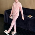 thumbnail image 2 of BLVB Girls Thermal Underwear Set Soft Winter Thermal Top and Bottom with Fleece Lined Kids Base Layer for Girls, 2 of 6