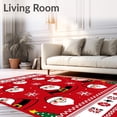 thumbnail image 2 of ODIKA 5'x7' Machine Washable Non-Slip Area Rug, Jolly Winter Wonderland Restroom Accessory Santa Themed High Traffic Rug, Red, 625999, 2 of 7