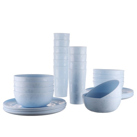 Mainstays Plastic Etched Daisy Pattern Dinnerware Bundle (30-Piece) .88