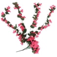 thumbnail image 3 of Set of 2 Artificial 4-Petal Violet Hanging Flowers, Rose Red Simulation Vine for Wedding and Home Decoration, 3 of 8