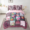 thumbnail image 2 of Homewish Cute Tropic Flamingo Twin Bedding Sets 7-Piece, Buffalo Plaid Bedding Comforter Set, Romantic Love Heart Reversible Sheet Sets, Luxury Bedroom Decor, 2 of 7