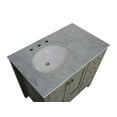 thumbnail image 6 of Horizon 36" Bathroom Vanity with Weathered Gray Cabinet and Carrara Marble Top, 6 of 7
