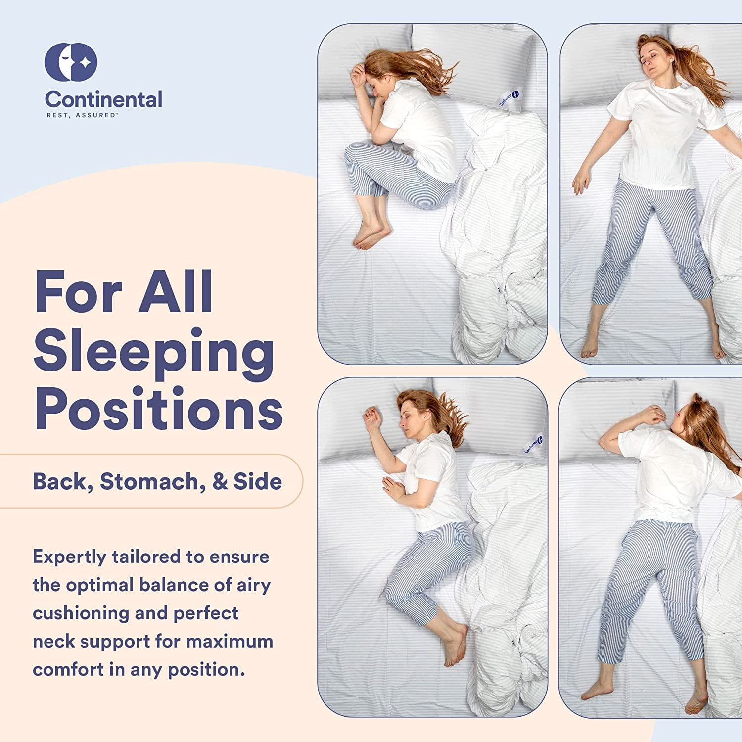 Continental Bedding 700-Soft Pillow, King (Pack of 1), White